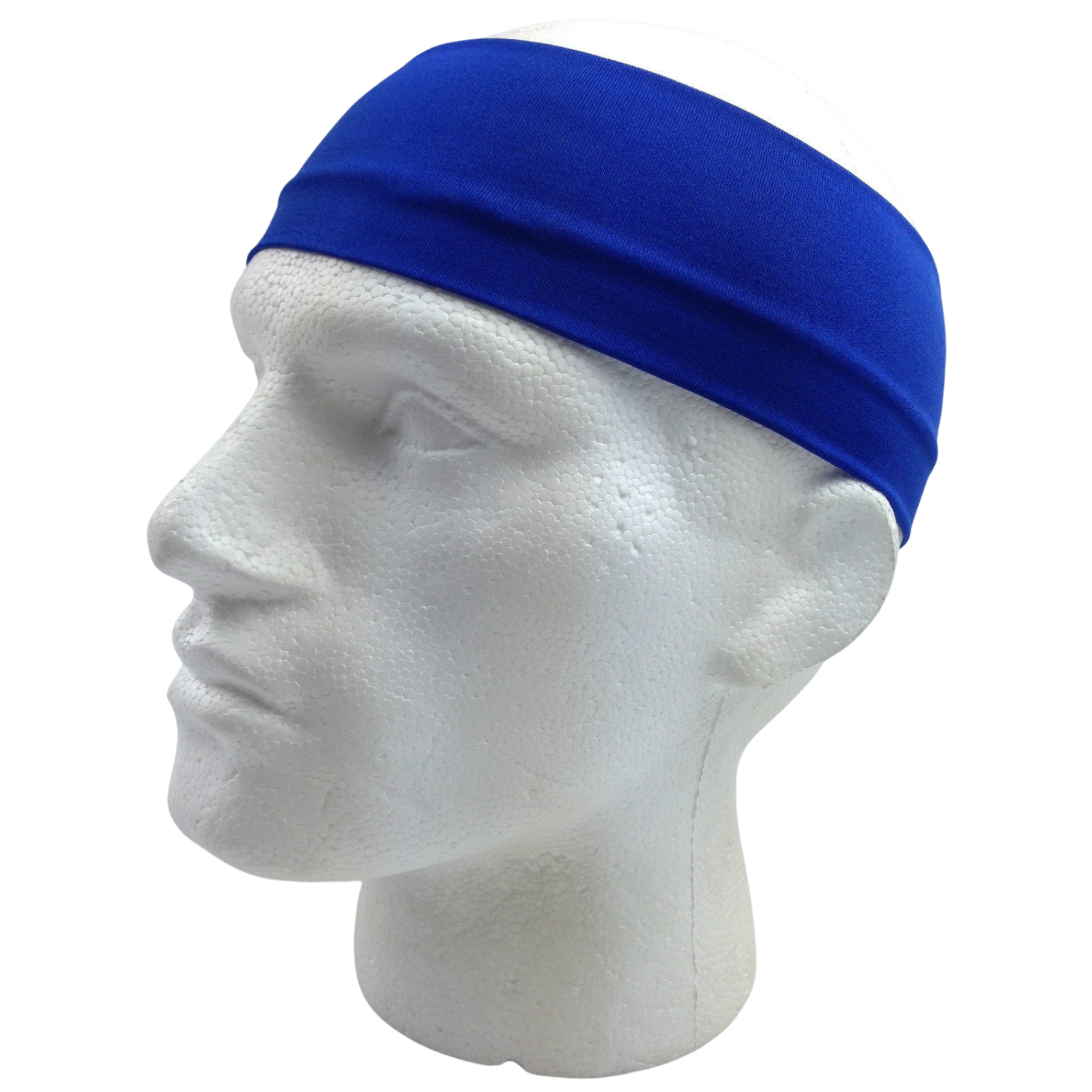 PLAIN HEADBAND Elastic Stretch Sports Yoga Hair Band Unisex 8cm Wide Wrap - Blue V563-14895-BLU