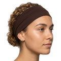 PLAIN HEADBAND Elastic Stretch Sports Yoga Hair Band Unisex 8cm Wide - Brown V563-14895-BRWN
