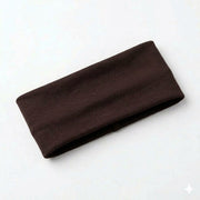 PLAIN HEADBAND Elastic Stretch Sports Yoga Hair Band Unisex 8cm Wide - Brown V563-14895-BRWN