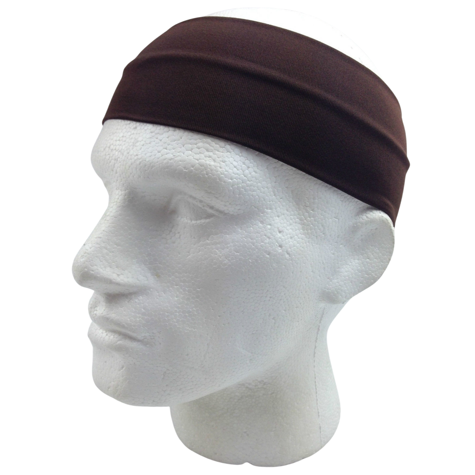 PLAIN HEADBAND Elastic Stretch Sports Yoga Hair Band Unisex 8cm Wide - Brown V563-14895-BRWN