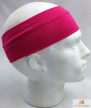 PLAIN HEADBAND Elastic Stretch Sports Yoga Hair Band Unisex 8cm - Hot Pink V563-14895-HTPNK