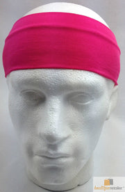 PLAIN HEADBAND Elastic Stretch Sports Yoga Hair Band Unisex 8cm - Hot Pink V563-14895-HTPNK