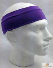 PLAIN HEADBAND Elastic Stretch Sports Yoga Hair Band Unisex 8cm Wide - Purple V563-14895-PUR