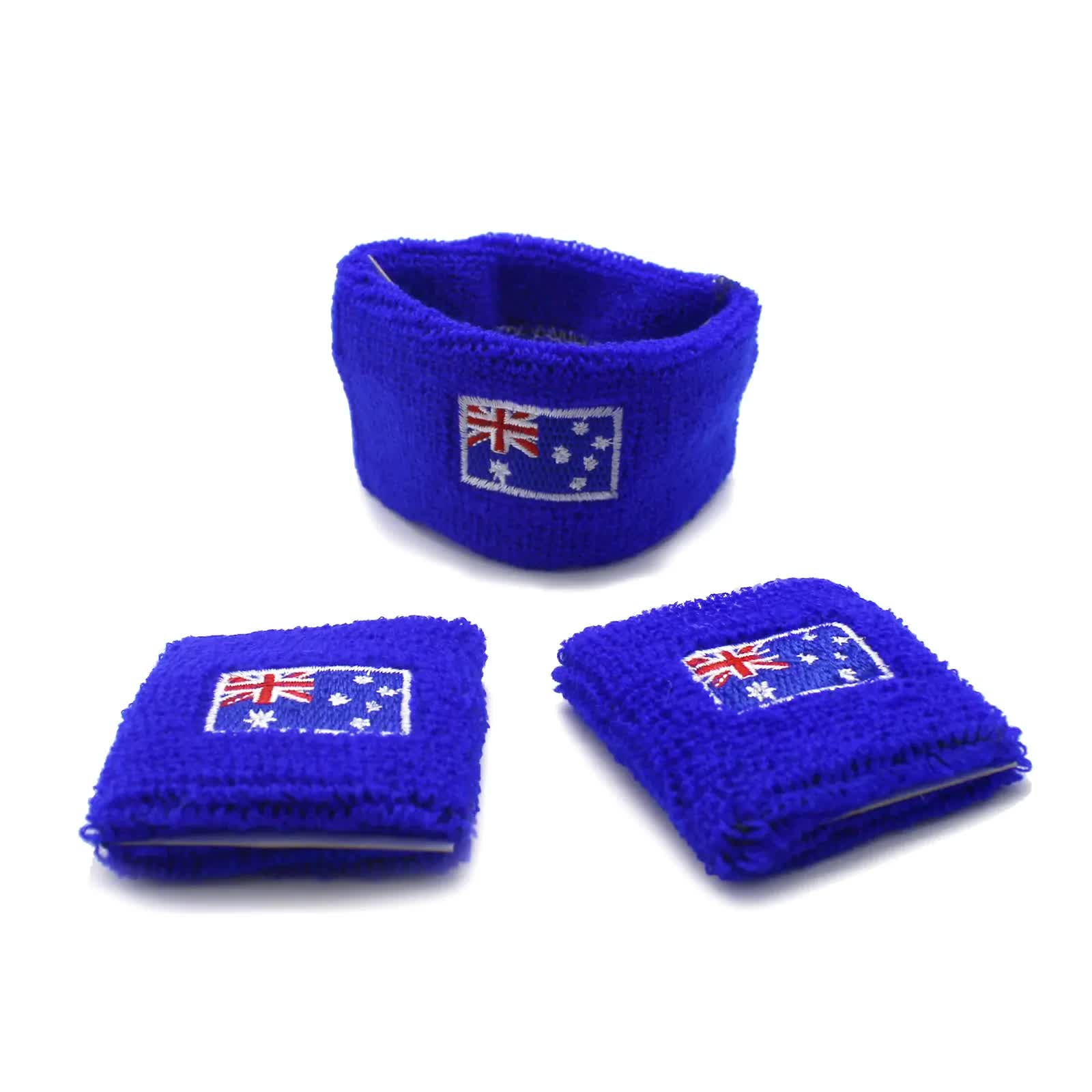 Australia Day Australian Flag Head Hand & Wrist Band Set Sweatband Accessories V563-14901