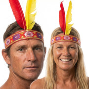 Native American Two Feather Headband Headdress Fancy Dress for Costume Party V563-14928