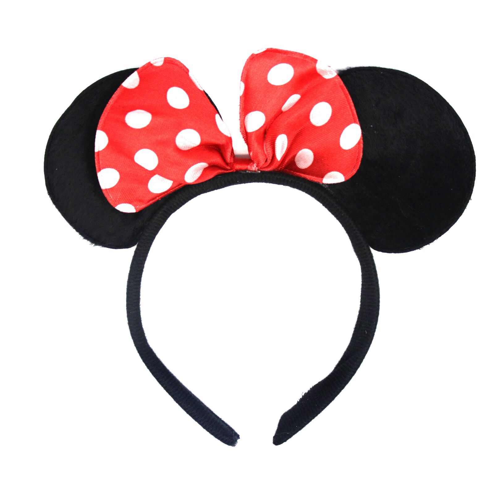 Minnie Mouse Headband Costume Halloween Party Hair Head Band w/ Bow - Black/Red V563-14950-02