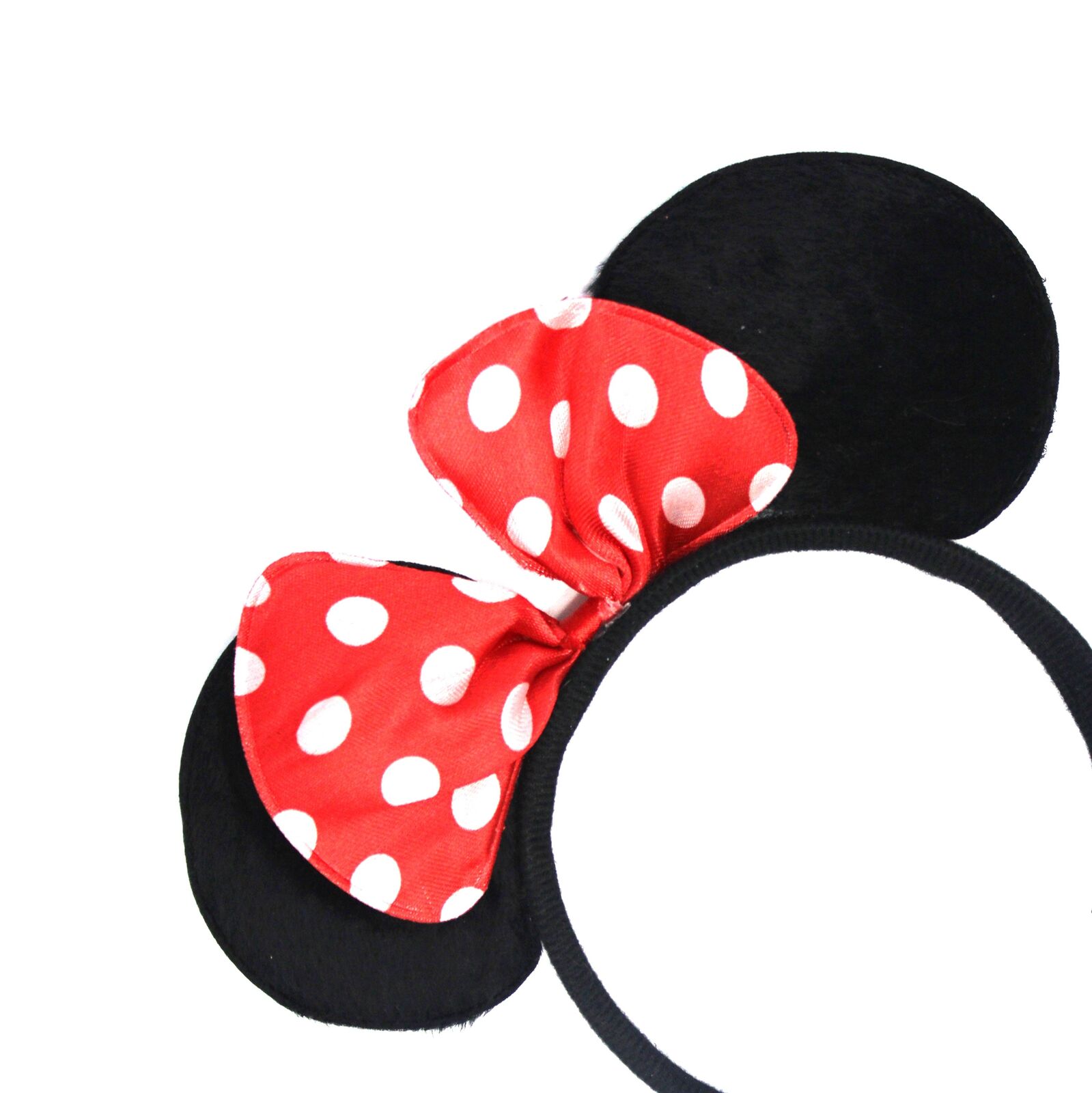 Minnie Mouse Headband Costume Halloween Party Hair Head Band w/ Bow - Black/Red V563-14950-02