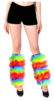 1 Pair Fluffy Leg Warmers Rainbow Gay Pride LGBTQ V563-15179