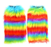 1 Pair Fluffy Leg Warmers Rainbow Gay Pride LGBTQ V563-15179