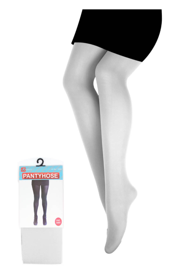 PANTYHOSE Tights Stockings Hosiery Womens Ladies Plain Colours - White - One Size Fits Most V563-15200-WHT-ONESIZE