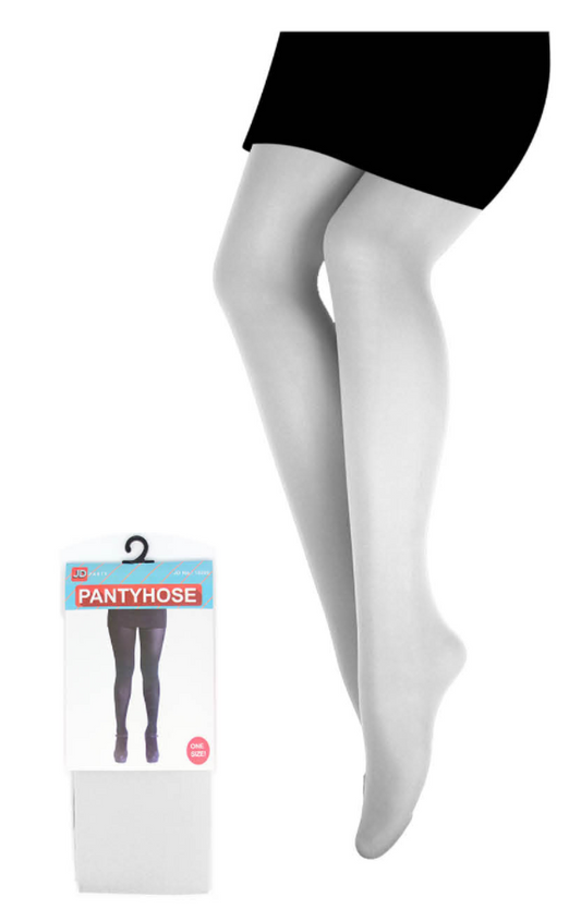 PANTYHOSE Tights Stockings Hosiery Womens Ladies Plain Colours - White - One Size Fits Most V563-15200-WHT-ONESIZE