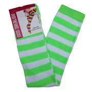 Womens Over Knee Socks Striped Thigh High Stockings Long Stretch - Green/White V563-15350-LIGHTGREEN_WHITE
