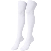 Womens Over Knee Socks Thigh High Stockings Long Stretch - Plain White V563-15350-PLAINWHITE