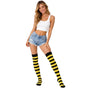 Womens Over Knee Socks Striped Thigh High Stockings Long Stretch - Yellow/Black V563-15350-YELLOW_BLACK