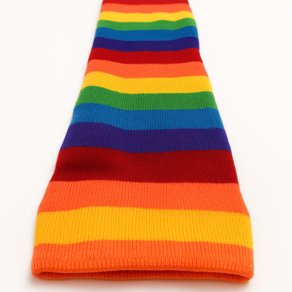 RAINBOW LEG WARMERS Party Costume Fine Stretch Ladies Girls Fancy Dress - Rainbow V563-15375-01