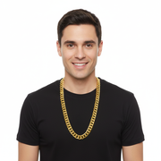 BIG NECKLACE 50cm Pimp Costume Party Fancy Dress Gangster Chain Jewellery - Gold V563-15800-GOLD