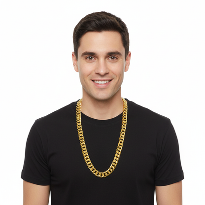 BIG NECKLACE 50cm Pimp Costume Party Fancy Dress Gangster Chain Jewellery - Gold V563-15800-GOLD