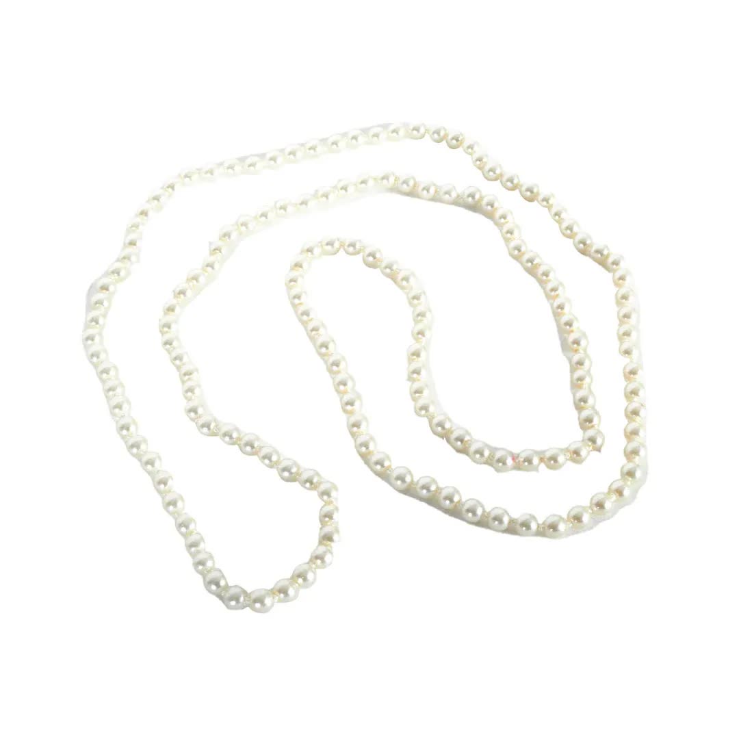 Long Faux Pearl Necklace - 1920s Flapper Costume Accessory or Vintage-Inspired Look V563-16333-02