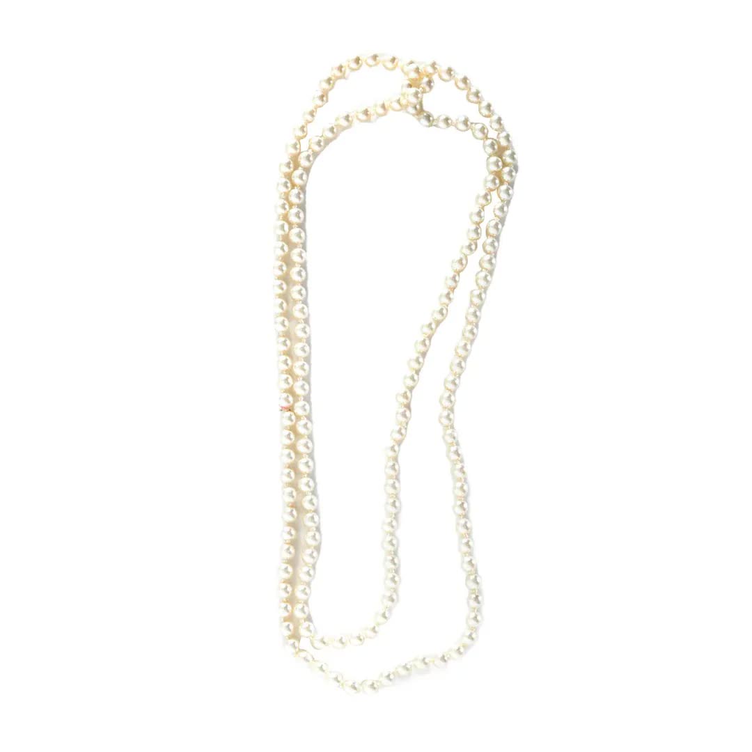 Long Faux Pearl Necklace - 1920s Flapper Costume Accessory or Vintage-Inspired Look V563-16333-02