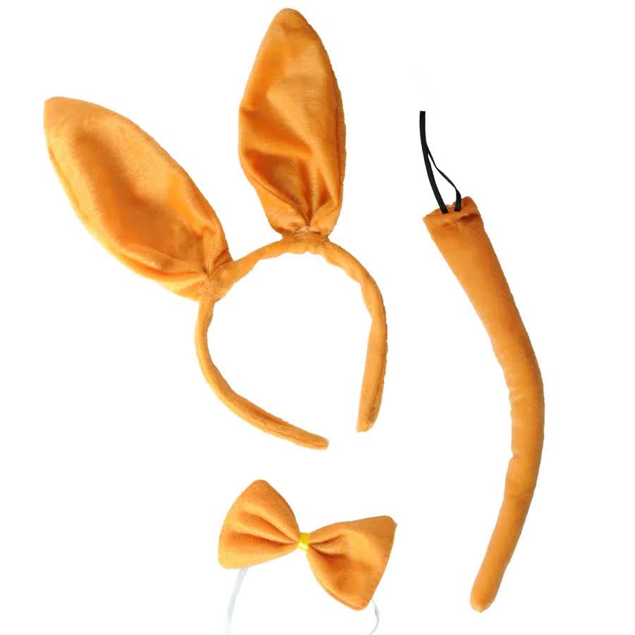 3pcs Kangaroo Animal Set Costume Dress Up Party Bow Tie Tail Ears Book Week V563-17201-28
