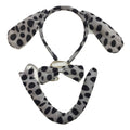 3pcs DOG EAR HEADBAND w Bow Tail Animal Costume Halloween Party Hair Dalmatian V563-17201-DOGEARS