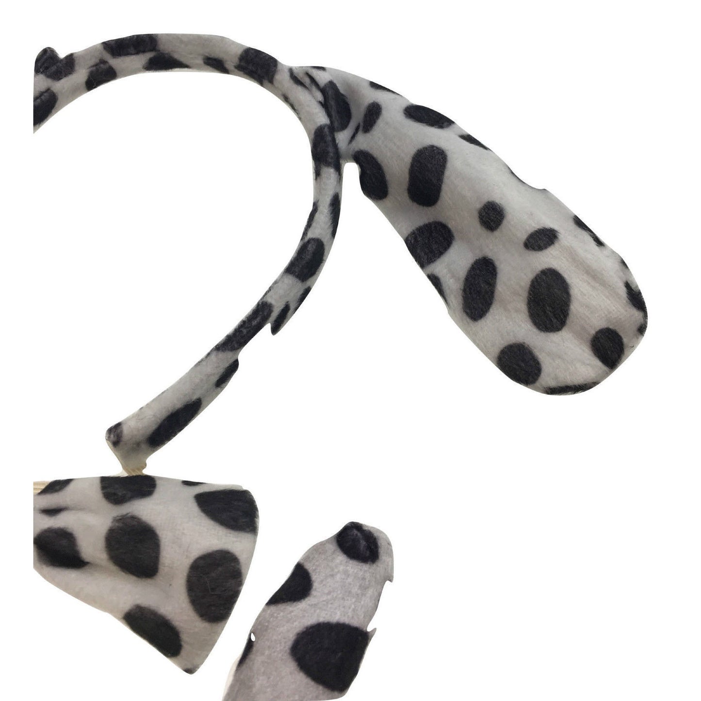 3pcs DOG EAR HEADBAND w Bow Tail Animal Costume Halloween Party Hair Dalmatian V563-17201-DOGEARS
