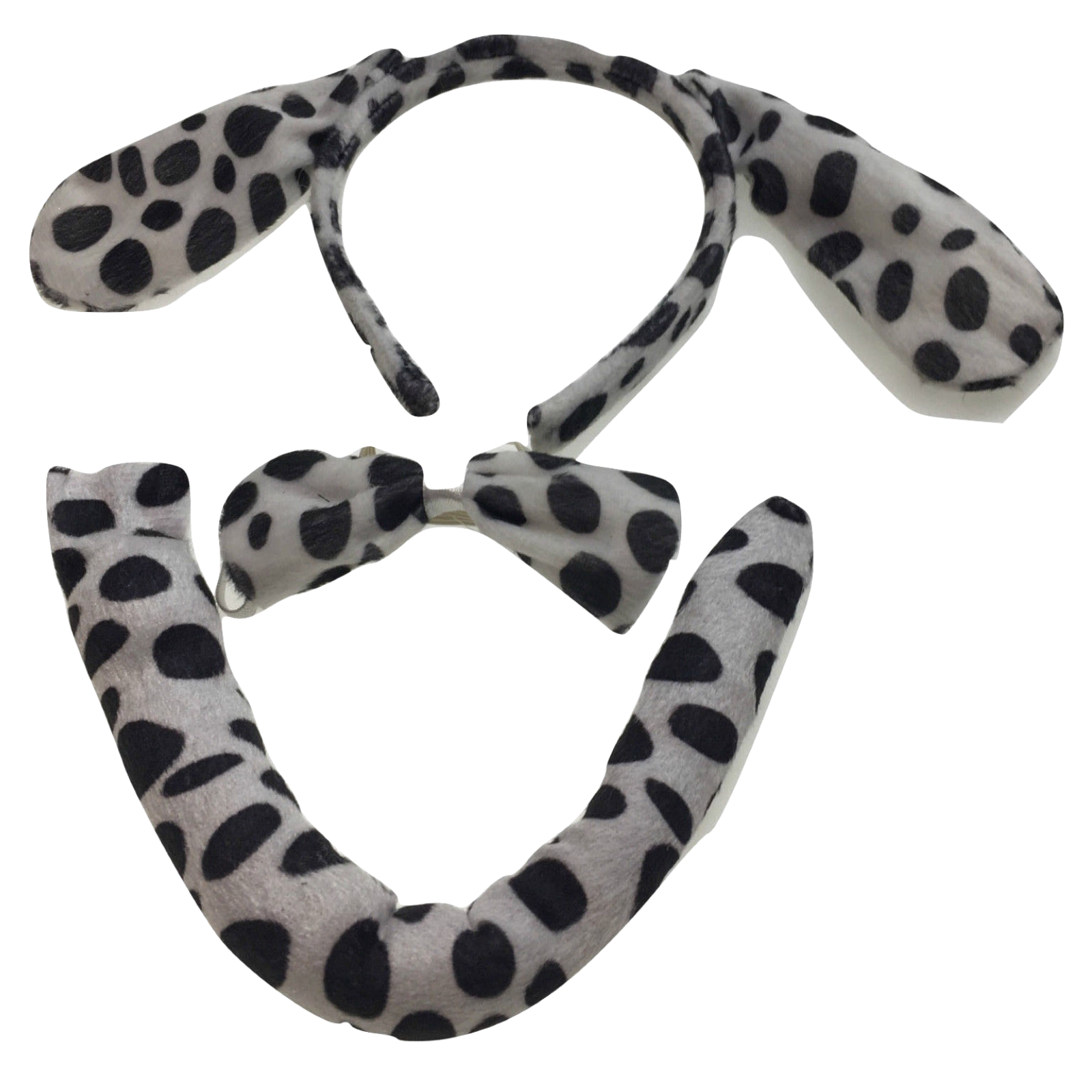 2pc Set Animal Headband w Bow Tail Dog + Frog Ears Hair Costume Halloween Party V563-17201_DOGFROGSET