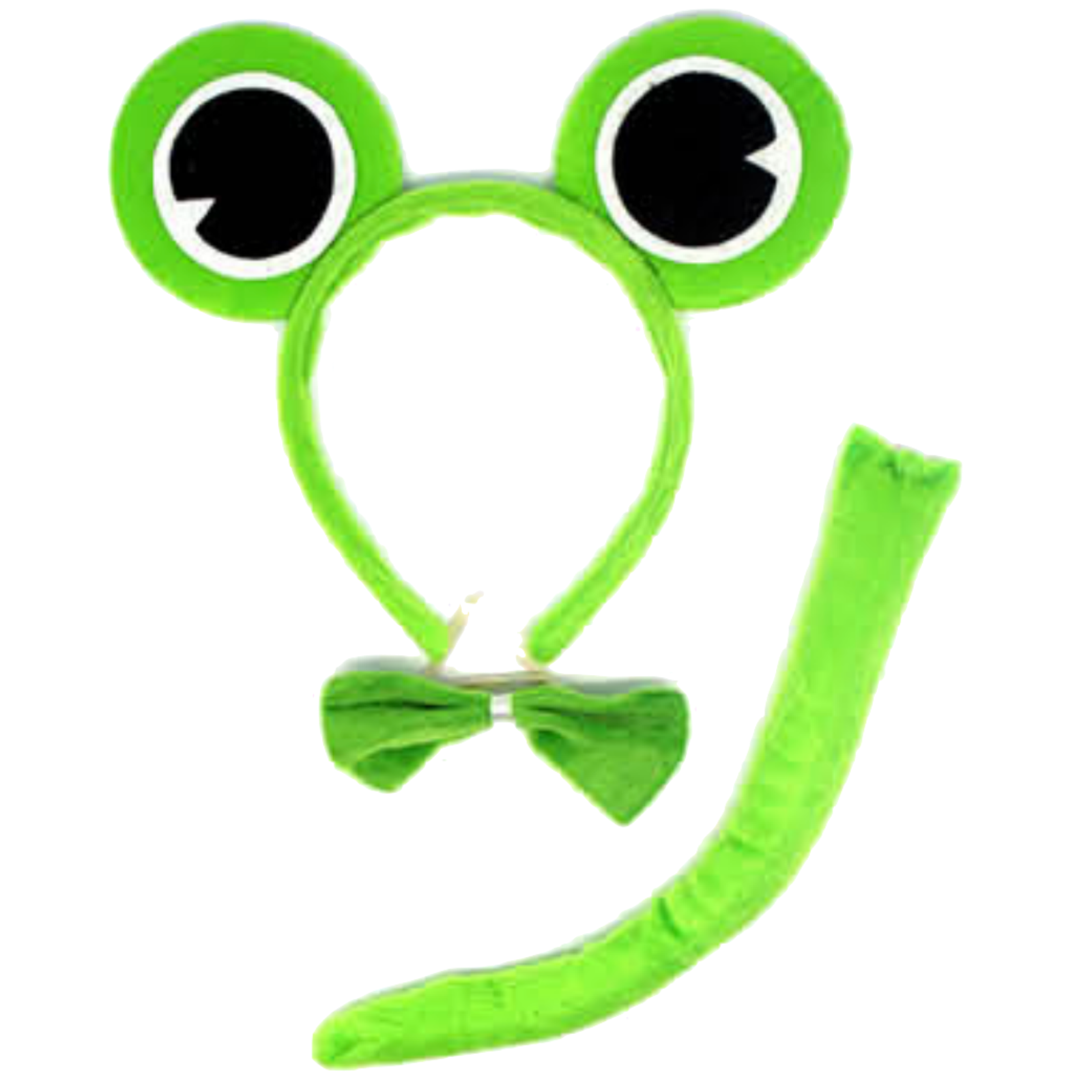 2pc Set Animal Headband w Bow Tail Dog + Frog Ears Hair Costume Halloween Party V563-17201_DOGFROGSET