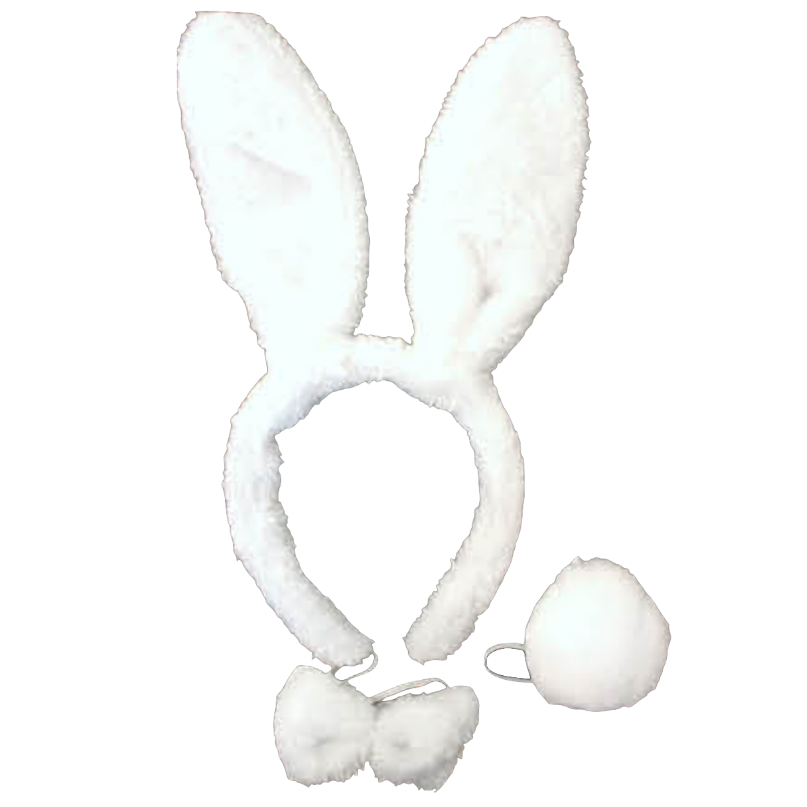2pc Set Animal Headband w Bow Tail Rabbit + Zebra Ears Costume Halloween Party V563-17201_RABBITZEBRASET