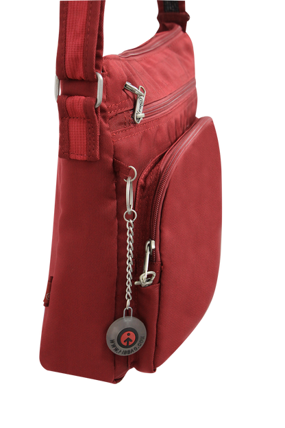 FIB Mens Crossbody Bag Satchel Adjustable Shoulder Strap Travel - Burgundy V563-1730RXXBURGUNDY
