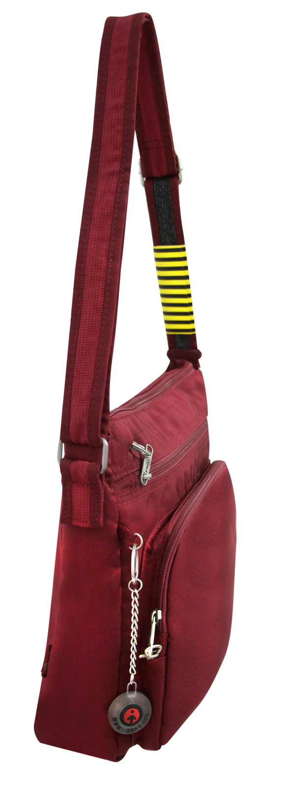 FIB Mens Crossbody Bag Satchel Adjustable Shoulder Strap Travel - Burgundy V563-1730RXXBURGUNDY