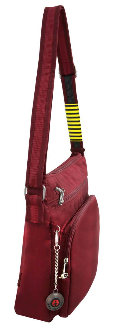FIB Mens Crossbody Bag Satchel Adjustable Shoulder Strap Travel - Burgundy V563-1730RXXBURGUNDY