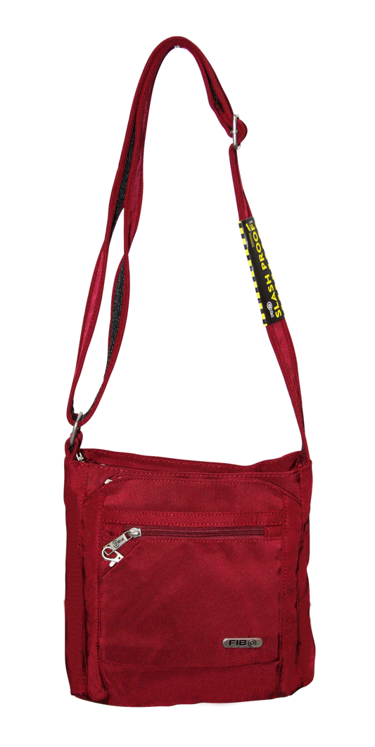 FIB Mens Crossbody Bag Shoulder Strap Travel Satchel Wallet Pockets - Burgundy V563-1731RXXBURGUNDY