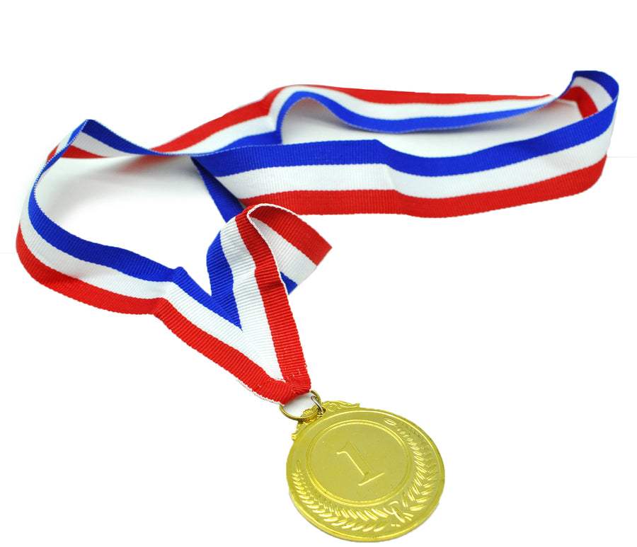 1st METAL GOLD WINNER MEDALS Sports Day School 46cm Ribbon Olympics V563-17699-01