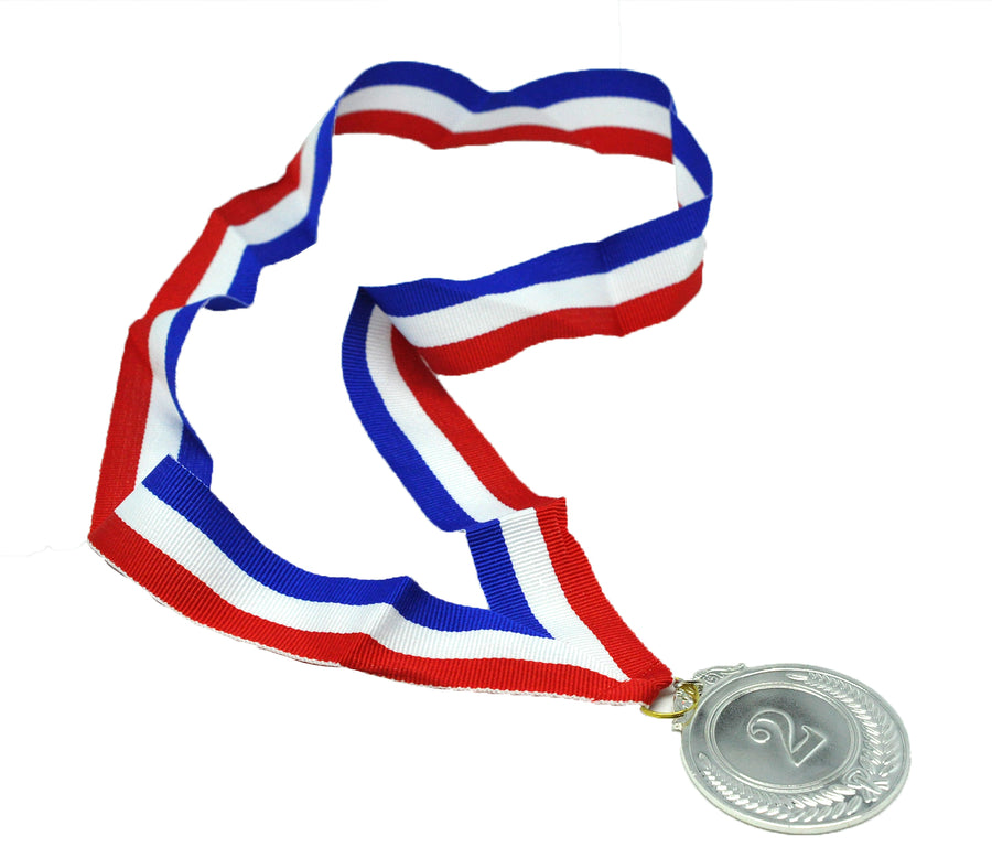 2nd METAL SILVER WINNER MEDALS Sports Day School 46cm Ribbon Olympics V563-17699-02