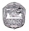 POLICE BADGE Costume Accessory Plastic Silver Fancy Dress Party Officer Cop V563-17770