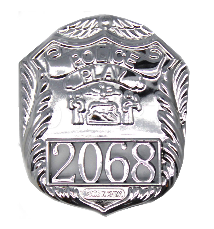 POLICE BADGE Costume Accessory Plastic Silver Fancy Dress Party Officer Cop V563-17770