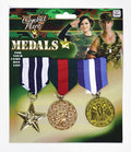 3x Army Solider Medals Combat Party Costume Halloween Fancy Dress Replica V563-17771