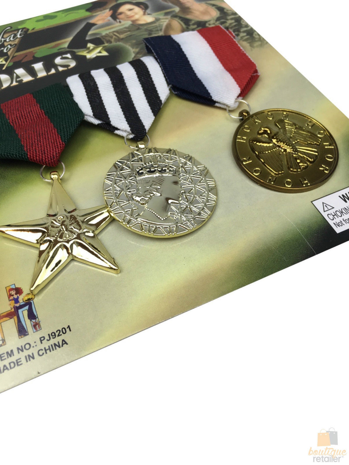 3x Army Solider Medals Combat Party Costume Halloween Fancy Dress Replica V563-17771