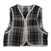 Childrens Grey Checkered Party Costume Vest Boys Kids Victorian, Cowboy or 1920s Style V563-17805-01
