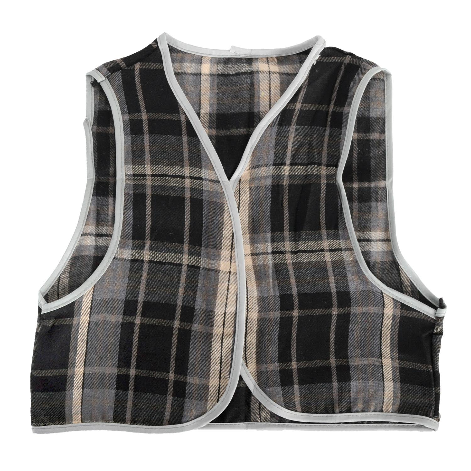 Childrens Grey Checkered Party Costume Vest Boys Kids Victorian, Cowboy or 1920s Style V563-17805-01