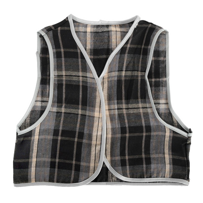Childrens Grey Checkered Party Costume Vest Boys Kids Victorian, Cowboy or 1920s Style V563-17805-01