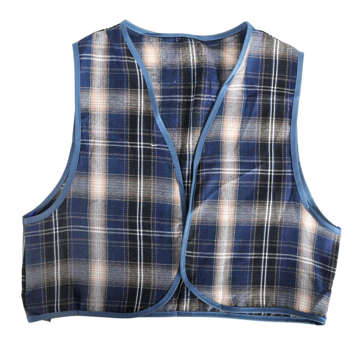 Childrens Blue Checkered Party Costume Vest Boys Kids Victorian, Cowboy or 1920s Style V563-17805-02