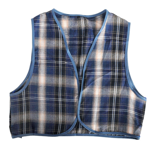 Childrens Blue Checkered Party Costume Vest Boys Kids Victorian, Cowboy or 1920s Style V563-17805-02