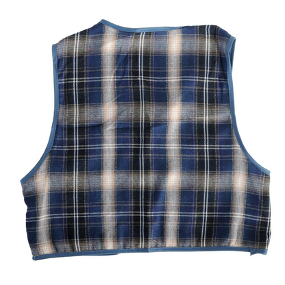 Childrens Blue Checkered Party Costume Vest Boys Kids Victorian, Cowboy or 1920s Style V563-17805-02