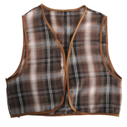 Childrens Brown Checkered Party Costume Vest Boys Kids Victorian, Cowboy or 1920s Style V563-17805-03