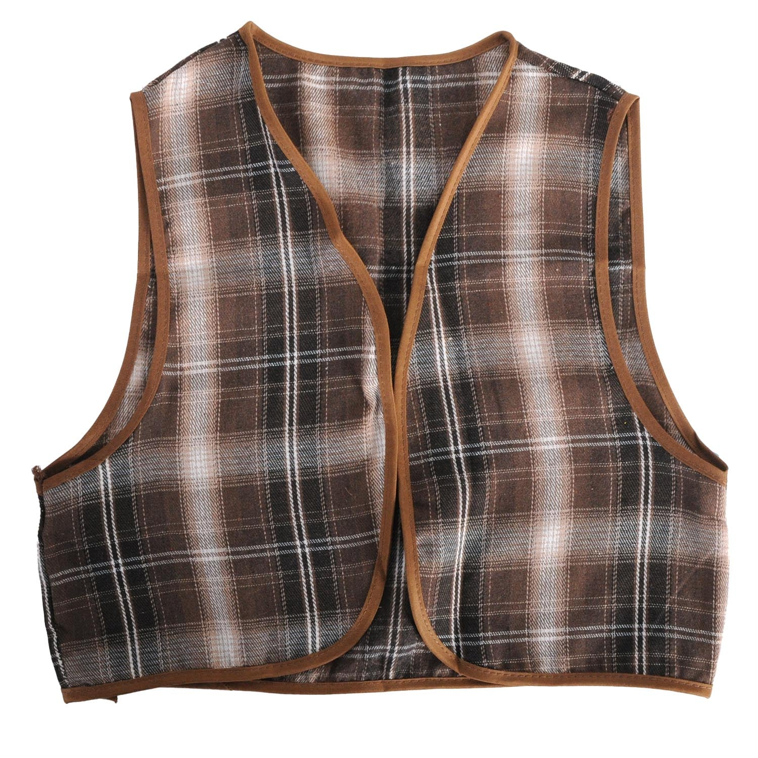 Childrens Brown Checkered Party Costume Vest Boys Kids Victorian, Cowboy or 1920s Style V563-17805-03