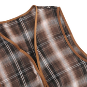 Childrens Brown Checkered Party Costume Vest Boys Kids Victorian, Cowboy or 1920s Style V563-17805-03