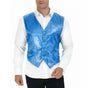 Mens Sequin Vest Waistcoat Disco Sparkle Costume Dance Party - Light Blue V563-17814-LIGHTBLUE
