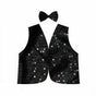 Kids Sequin Vest Bow Tie Set Costume 80s Party Dress Up Waistcoat - Black V563-17817-01